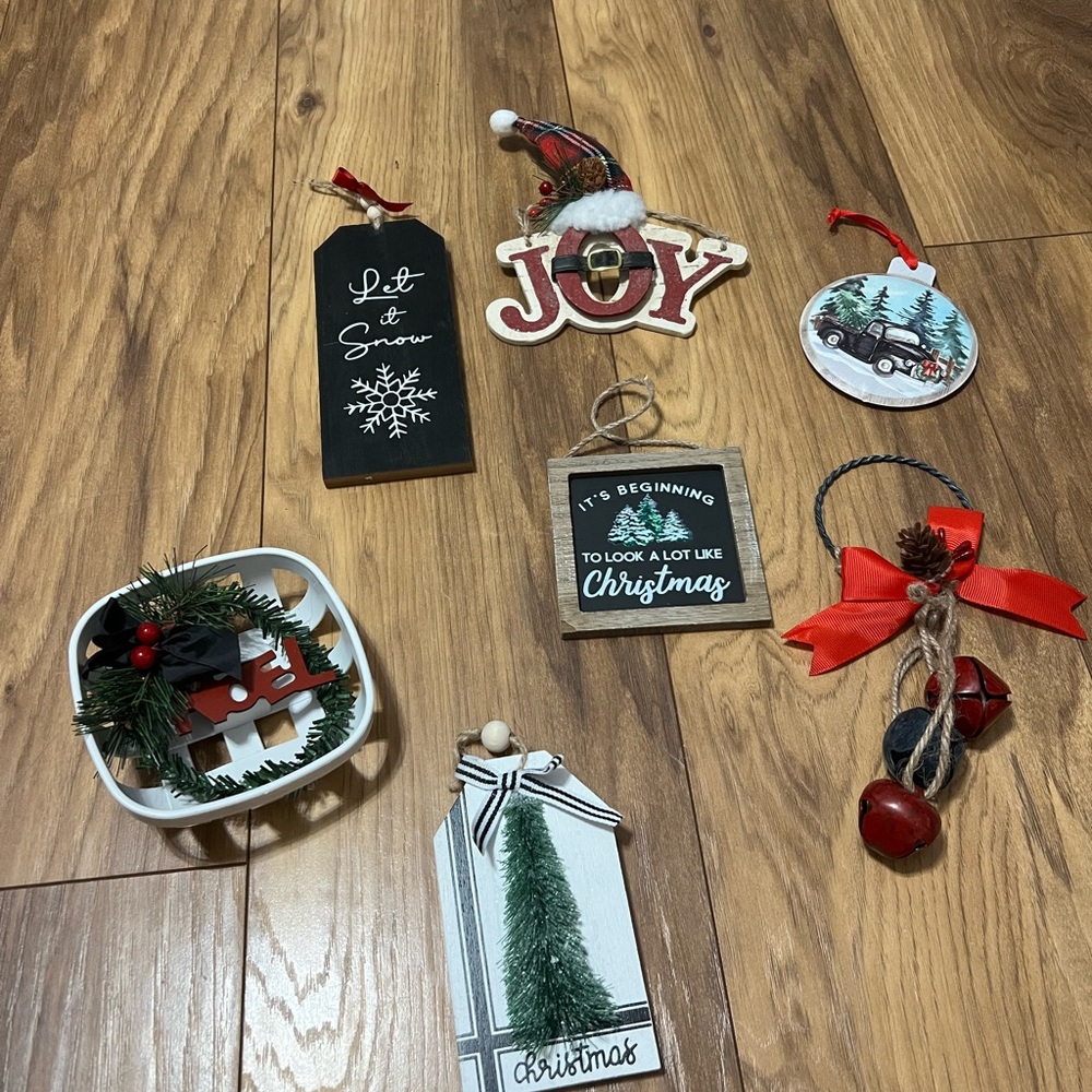 Christmas Ornament Bundle, country Christmas, rustic Christmas decor